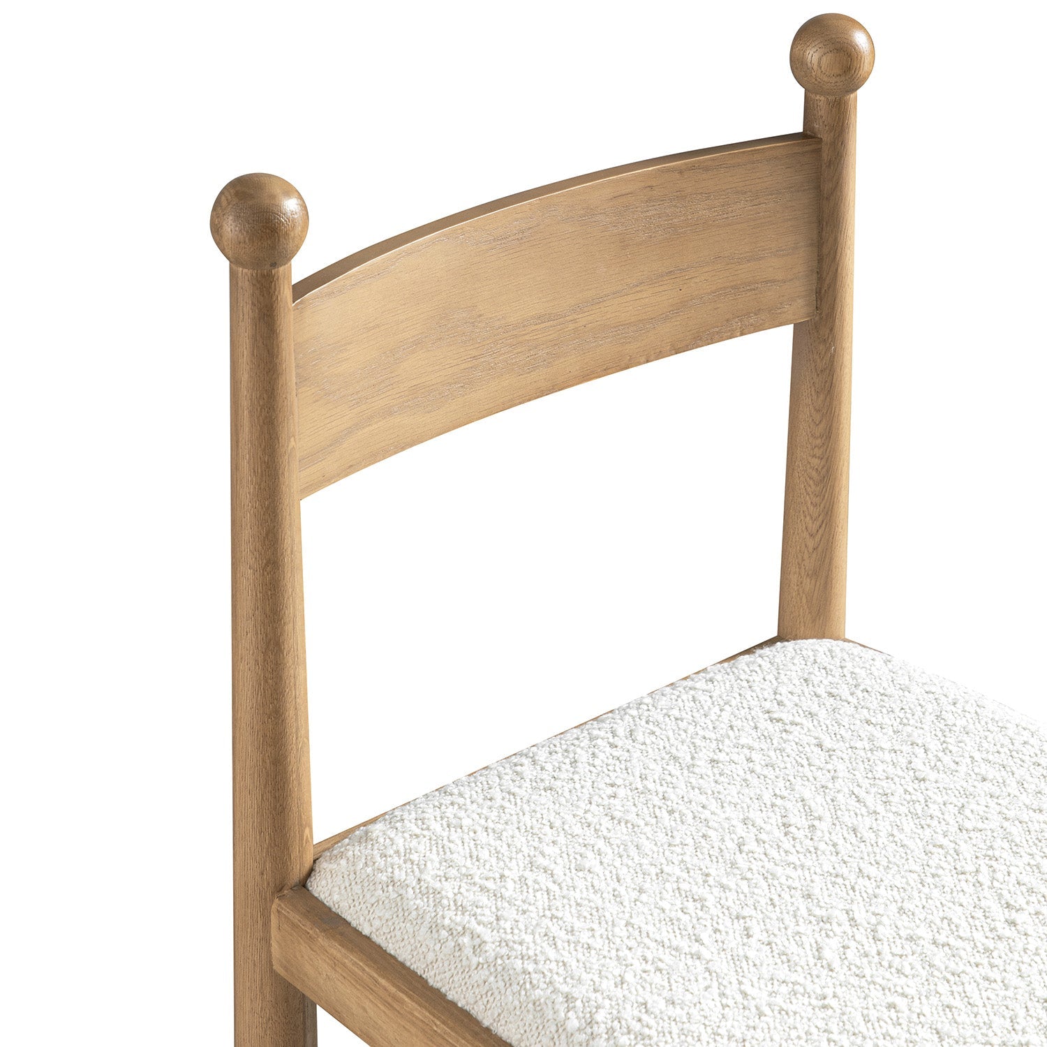 Tama Counter Stool, Ecru Boucle | Natural Oak Frame