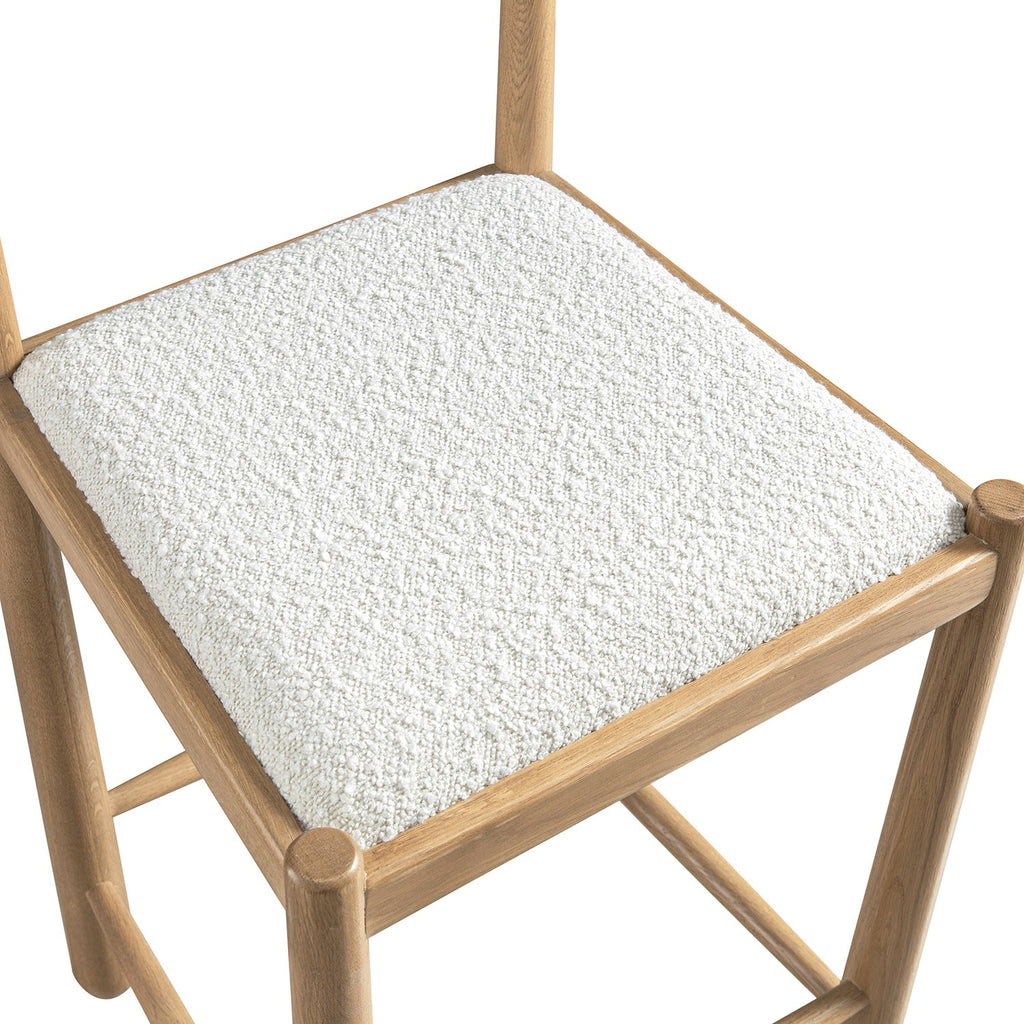 Tama Counter Stool, Ecru Boucle | Natural Oak Frame