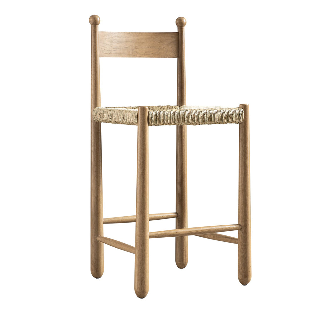 Tama Counter Stool, Woven Seagrass | Natural Oak Frame