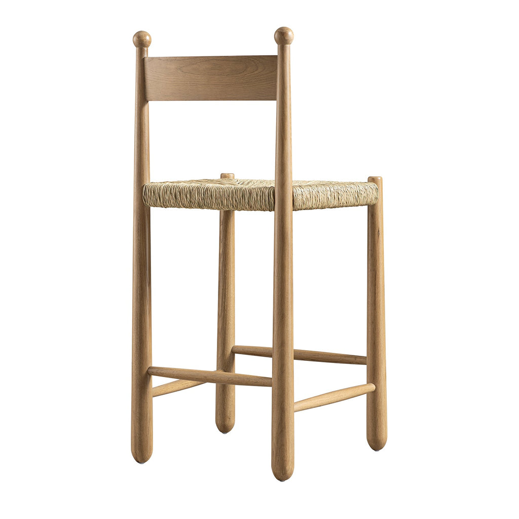 Tama Counter Stool, Woven Seagrass | Natural Oak Frame
