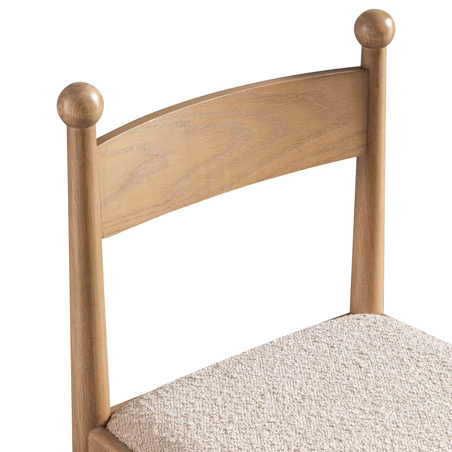 Tama Counter Stool, Light Taupe Boucle | Natural Oak Frame