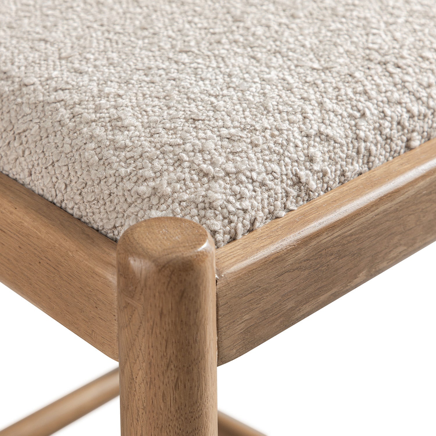 Tama Counter Stool, Light Taupe Boucle | Natural Oak Frame