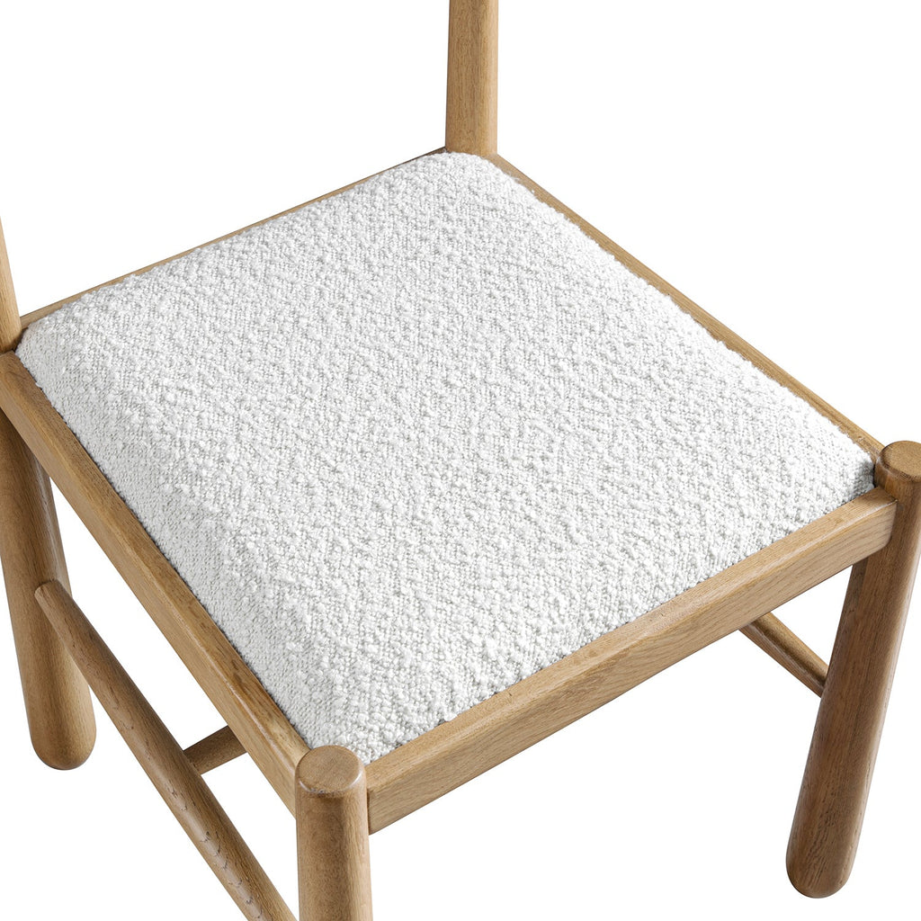 Tama Dining Chair, Ecru Boucle | Natural Oak Frame