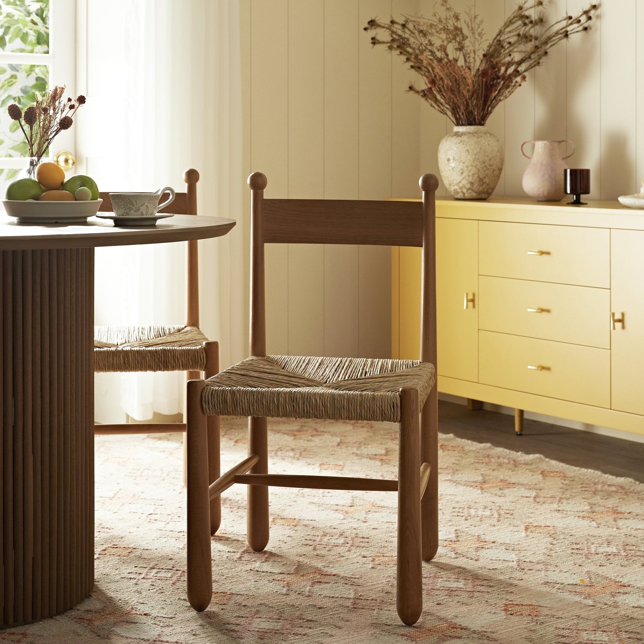 Tama Dining Chair, Woven Seagrass | Natural Solid Oak Frame