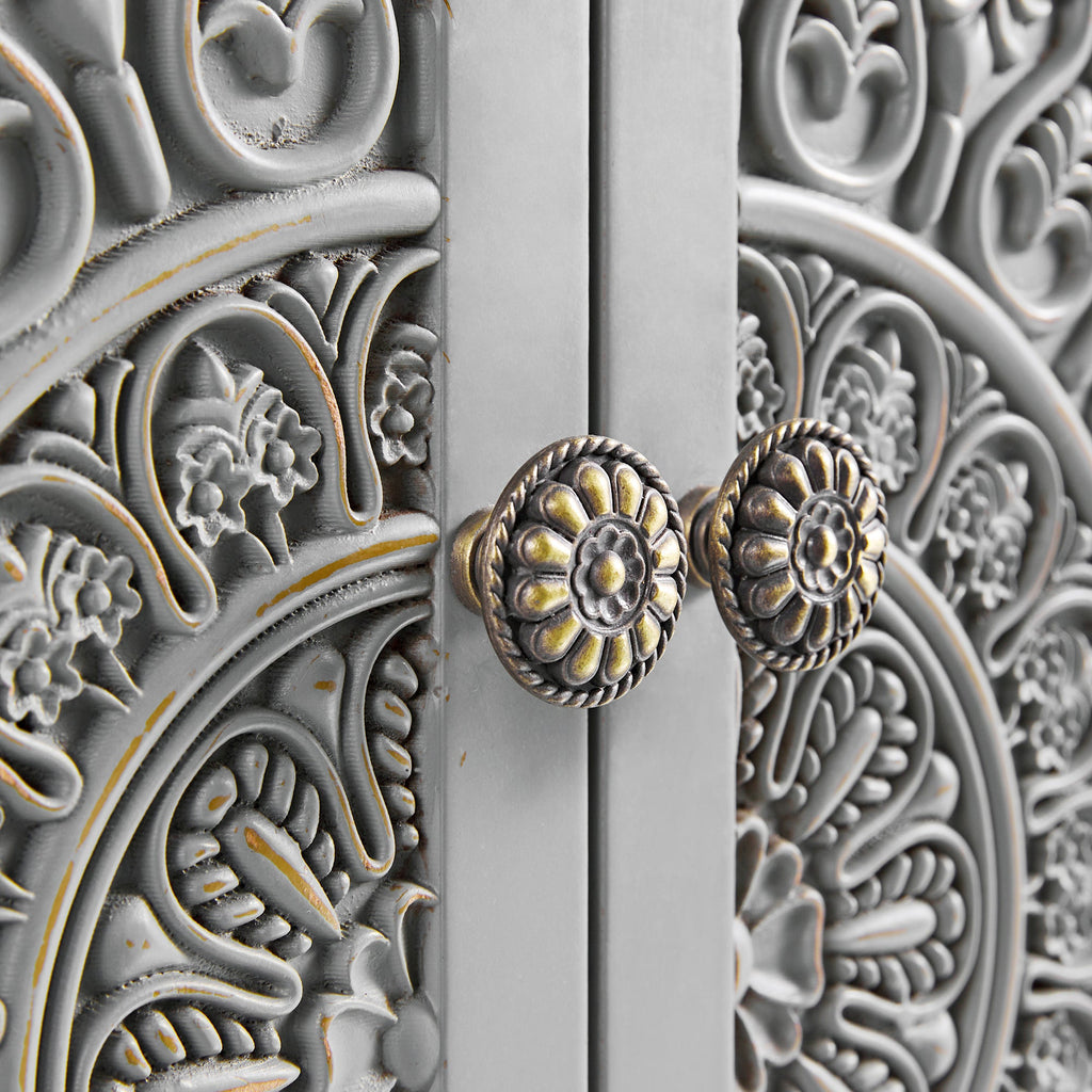 Chantilly Mid Grey Carved Bathroom Undersink Unit