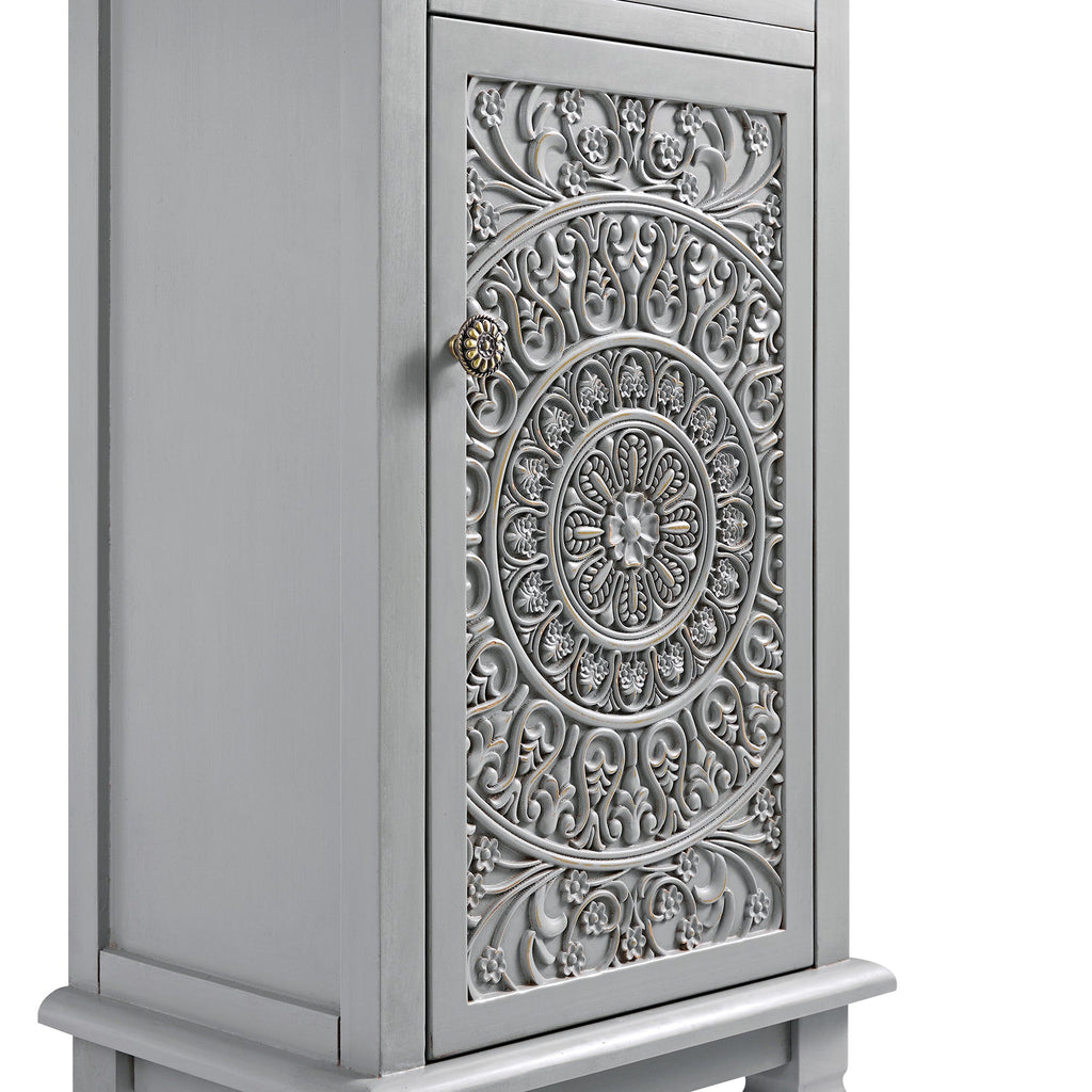 Chantilly Mid Grey Carved Bathroom Cupboard