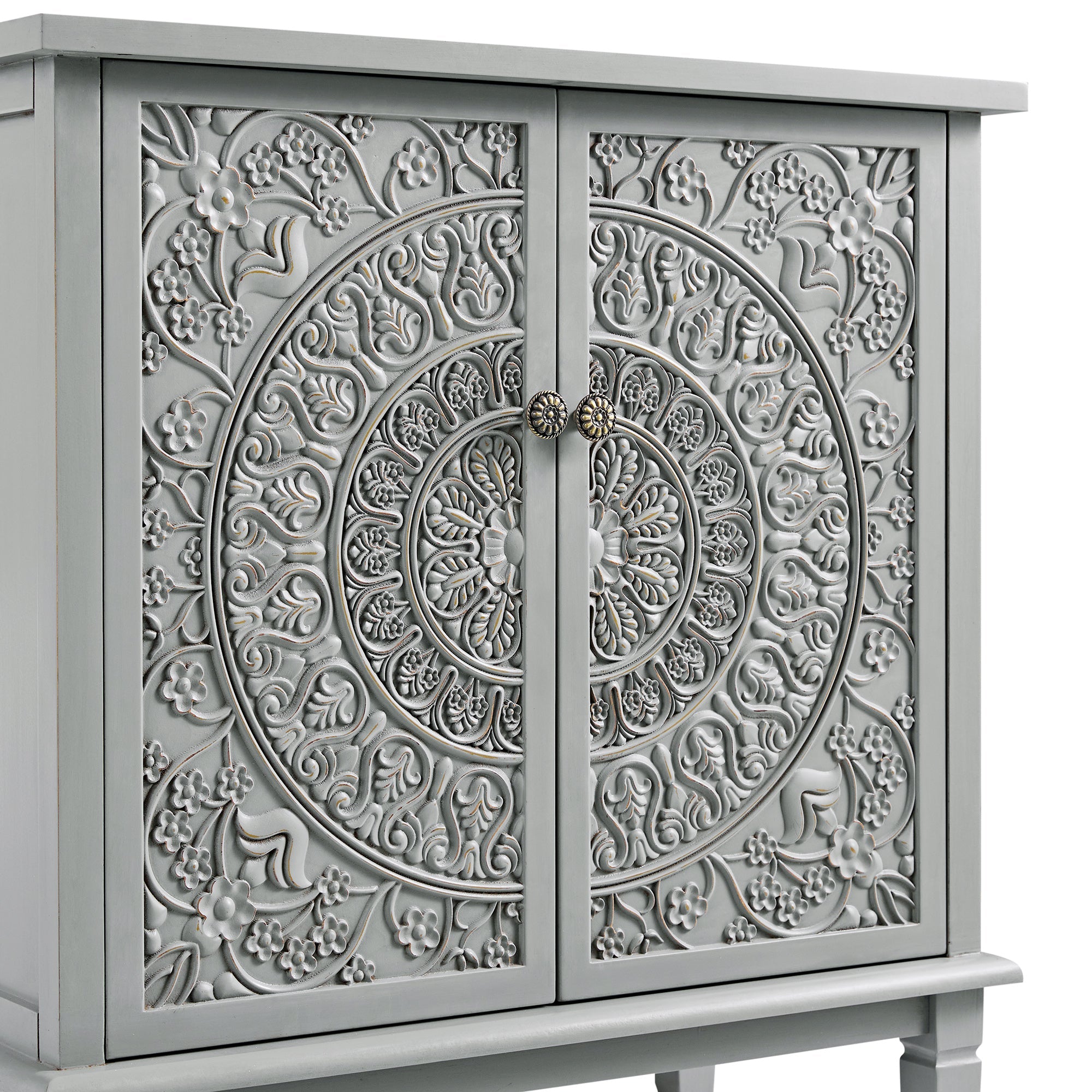 Chantilly Mid Grey Carved Small Sideboard