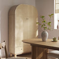 Maude Large Storage Cabinet, Natural Ash with Raffia