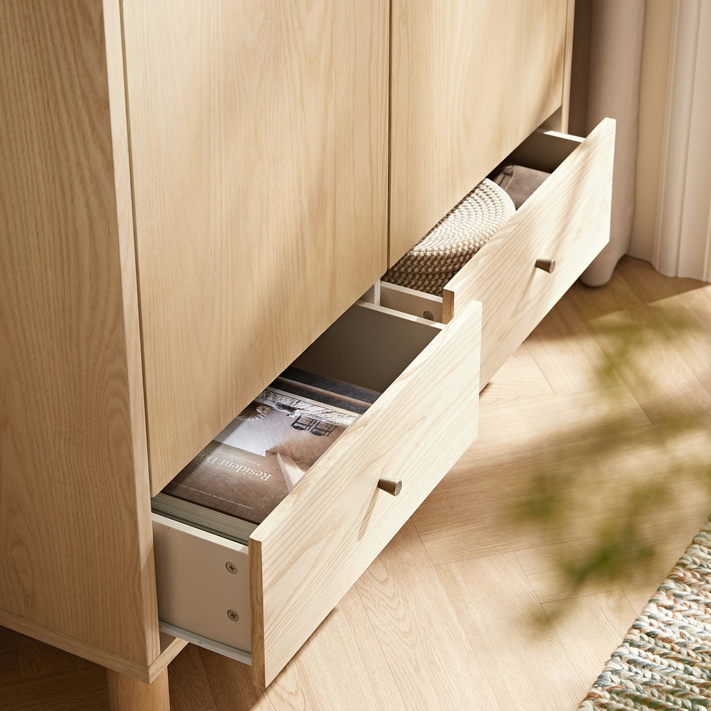 Maude Large Storage Cabinet, Natural Ash