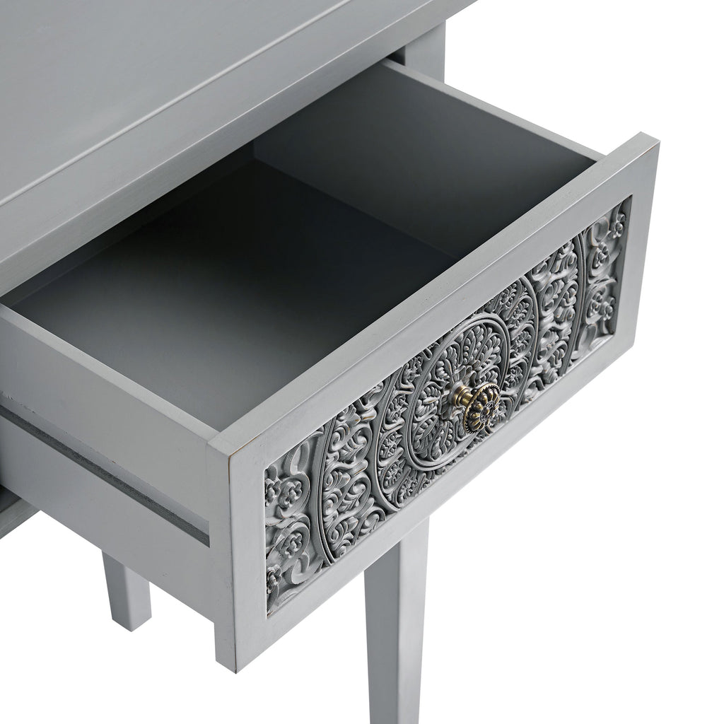 Chantilly Mid Grey Carved Console/ Dressing Table