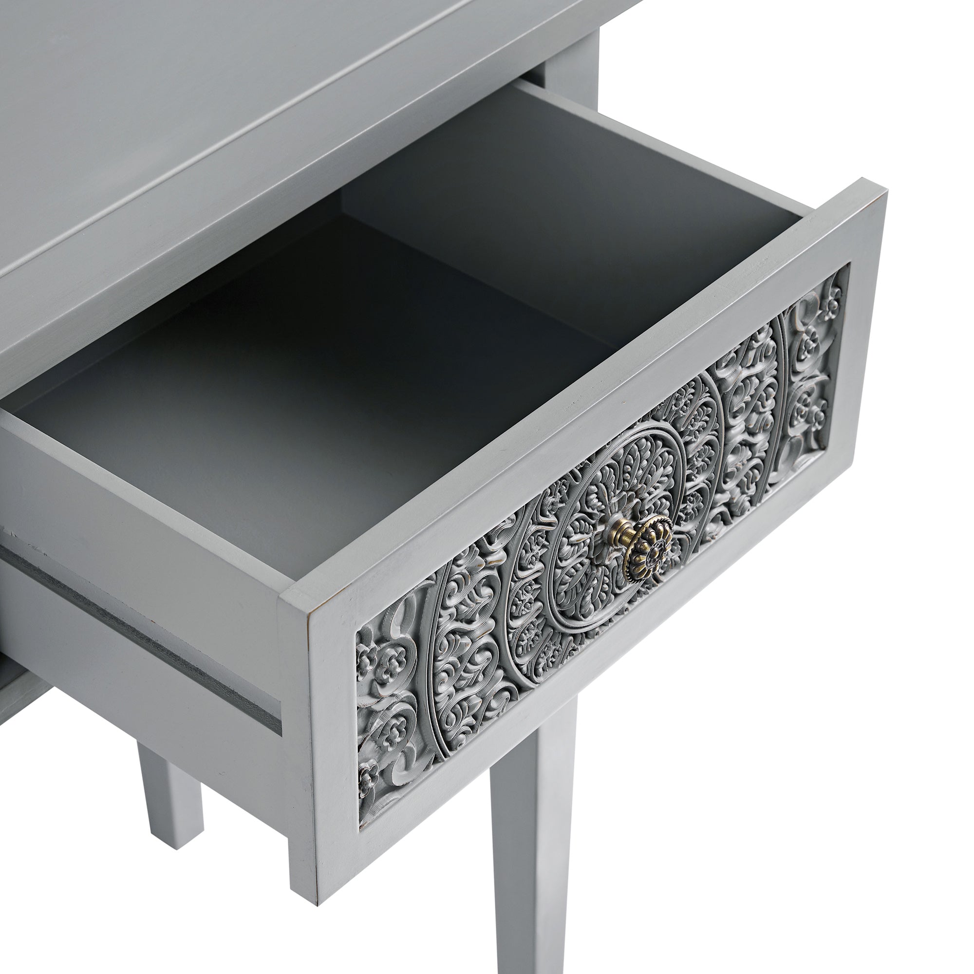 Chantilly Mid Grey Carved Console/ Dressing Table