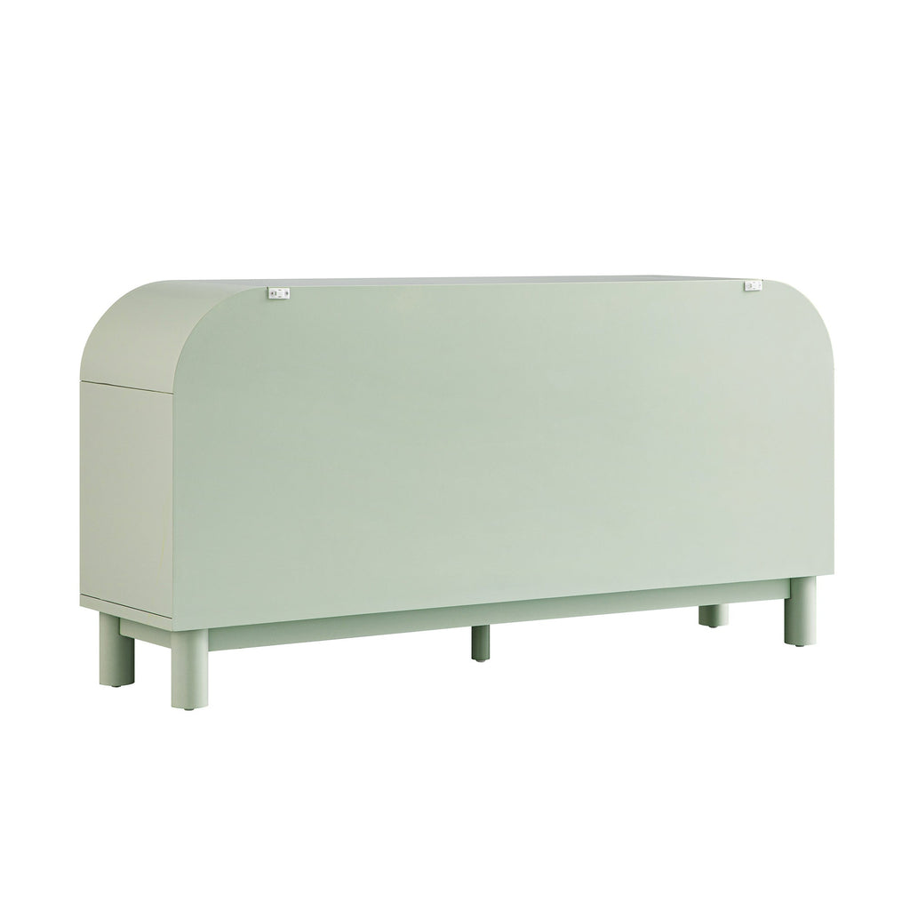 Maude Chest of 6 Drawers, Muted Pistachio Ash with Raffia