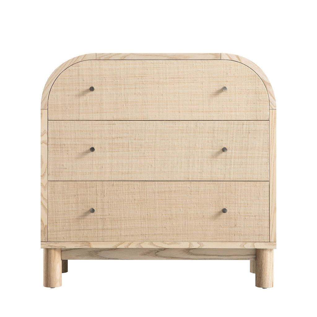 Maude Chest of 3 Drawers, Natural Ash with Raffia