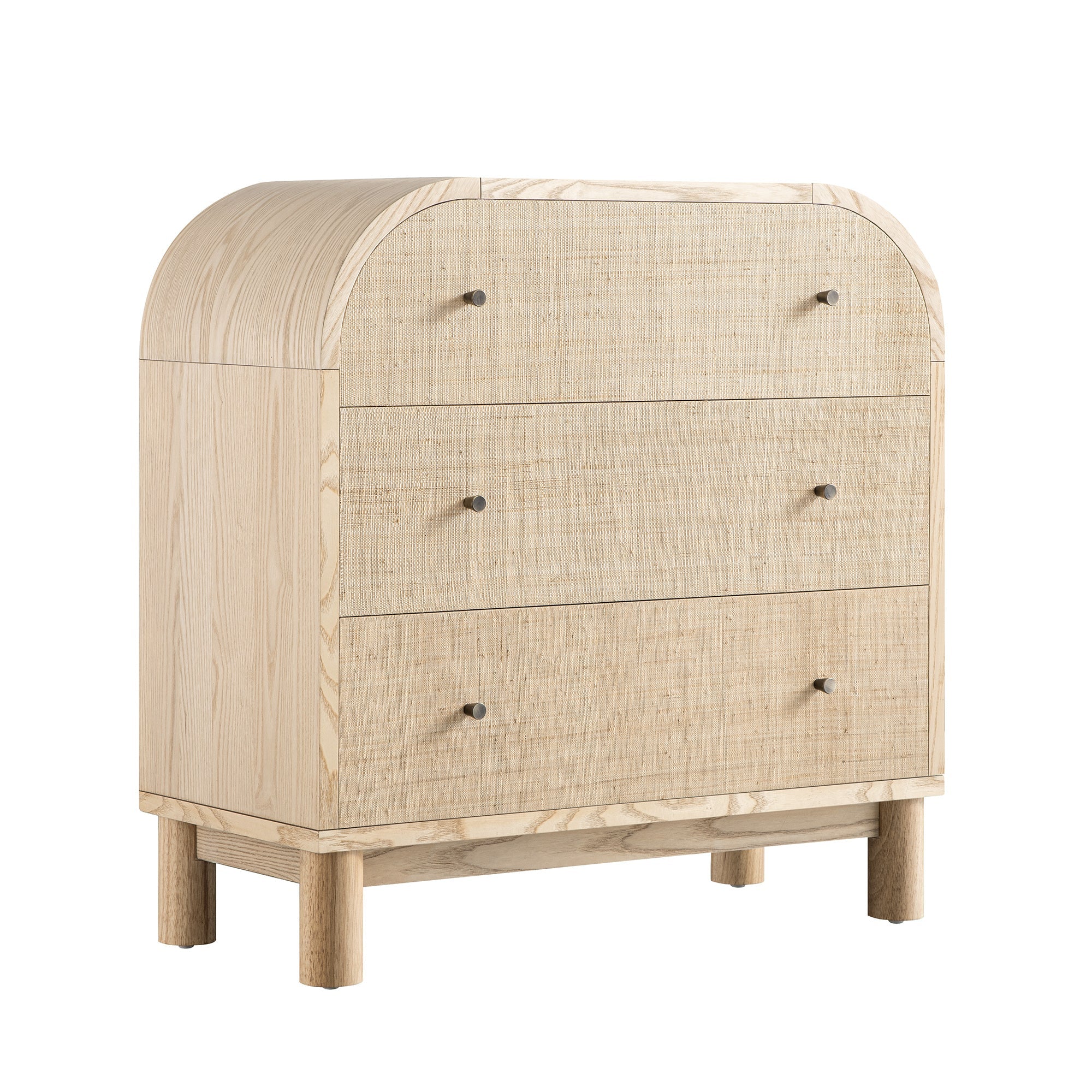 Maude Chest of 3 Drawers, Natural Ash with Raffia