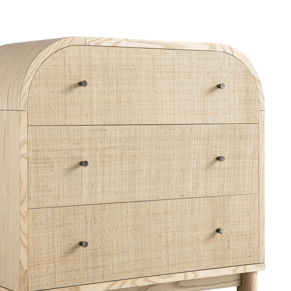 Maude Chest of 3 Drawers, Natural Ash with Raffia