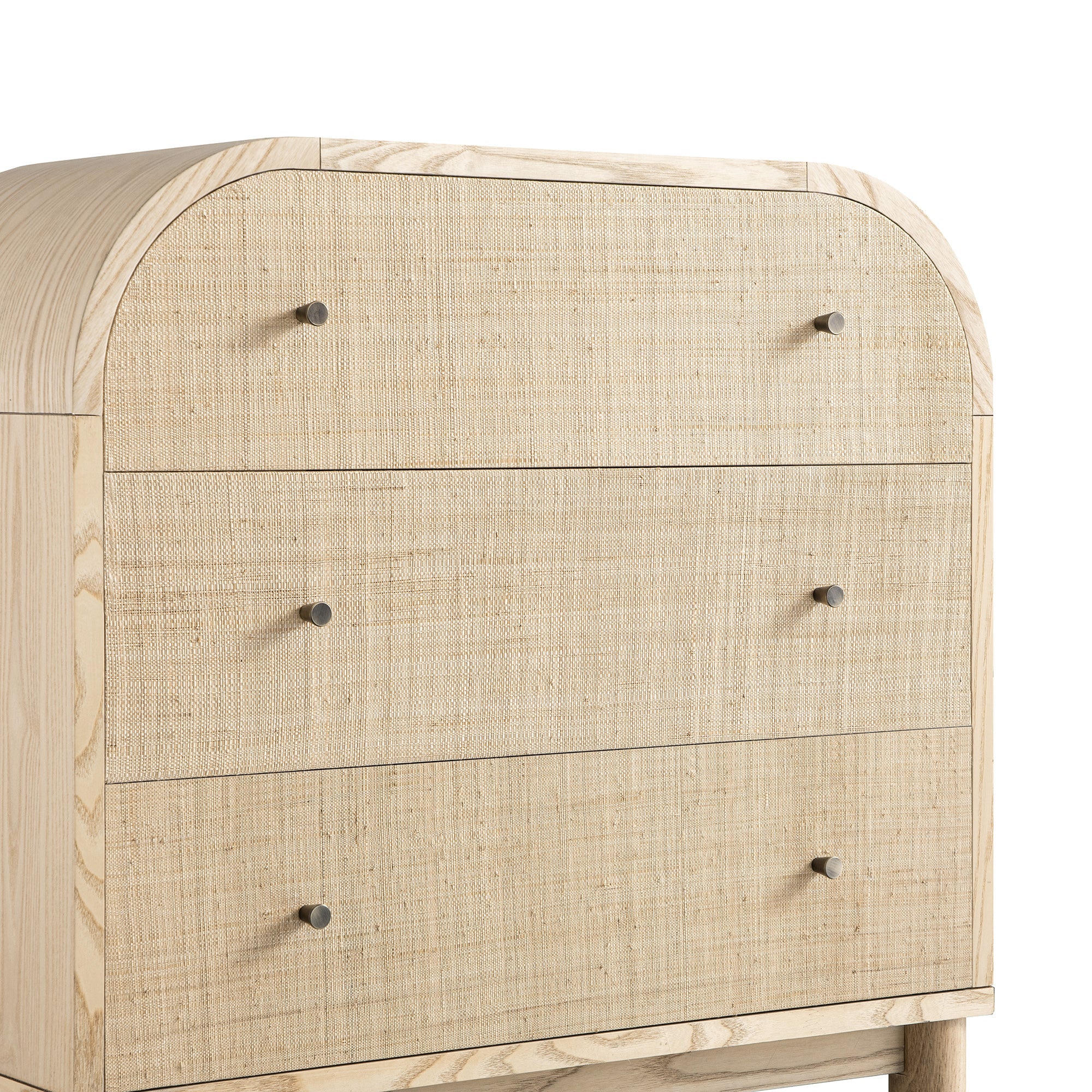 Maude Chest of 3 Drawers, Natural Ash with Raffia