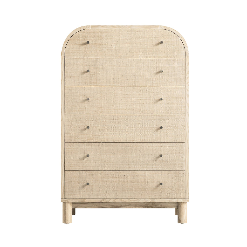 Maude Tall Chest, Natural Ash with Raffia