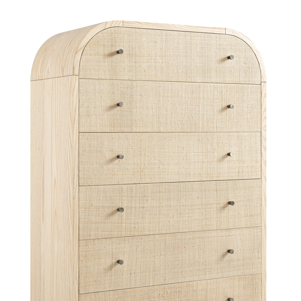 Maude Tall Chest, Natural Ash with Raffia