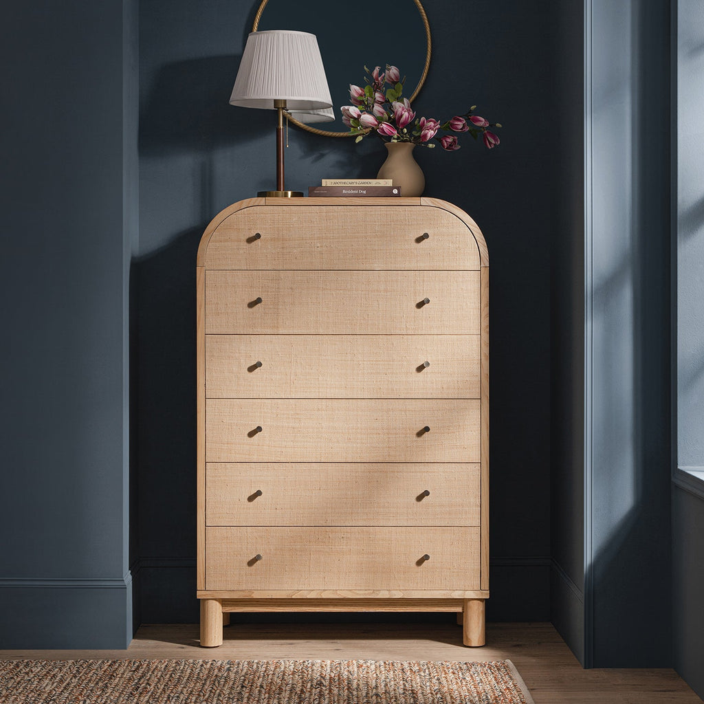 Maude Tall Chest, Natural Ash with Raffia