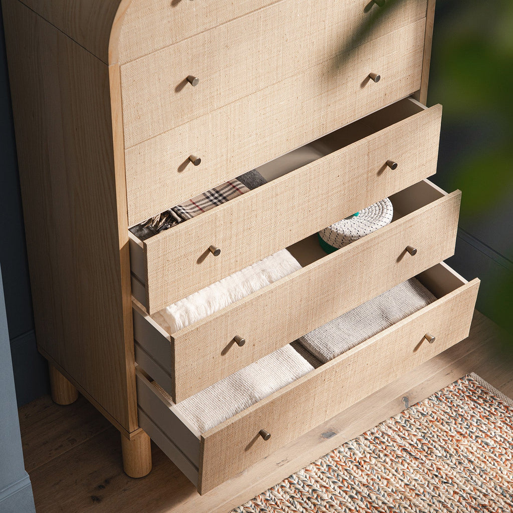 Maude Tall Chest, Natural Ash with Raffia