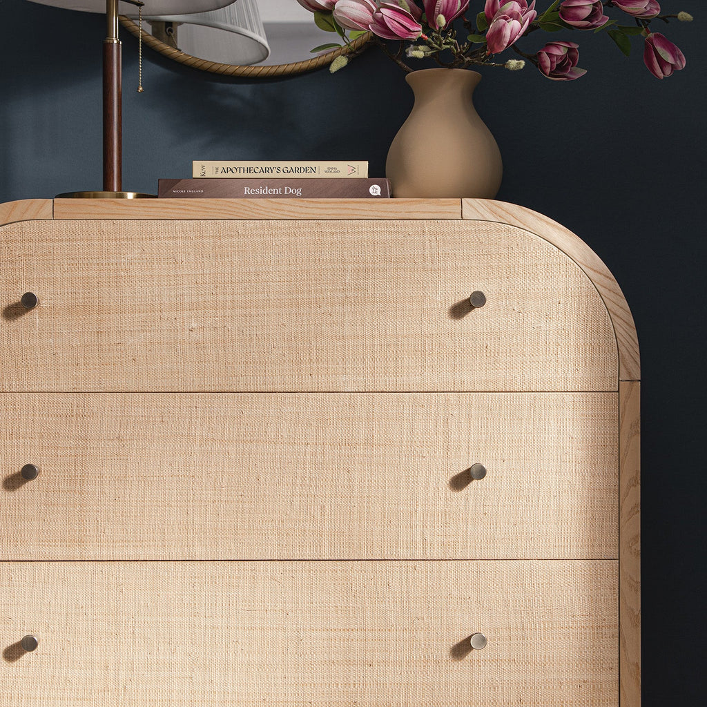 Maude Tall Chest, Natural Ash with Raffia