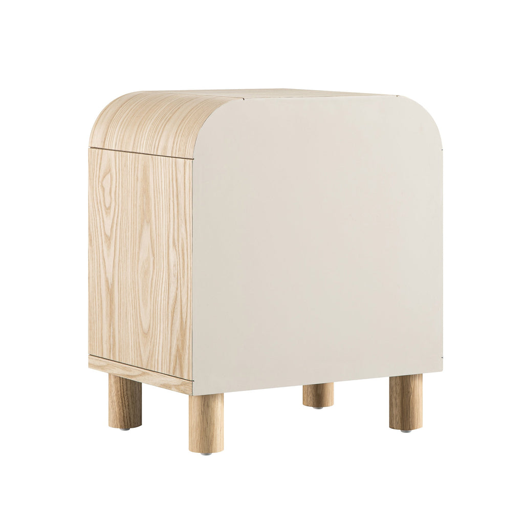 Maude 1 Drawer Bedside Table, Natural Ash with Raffia
