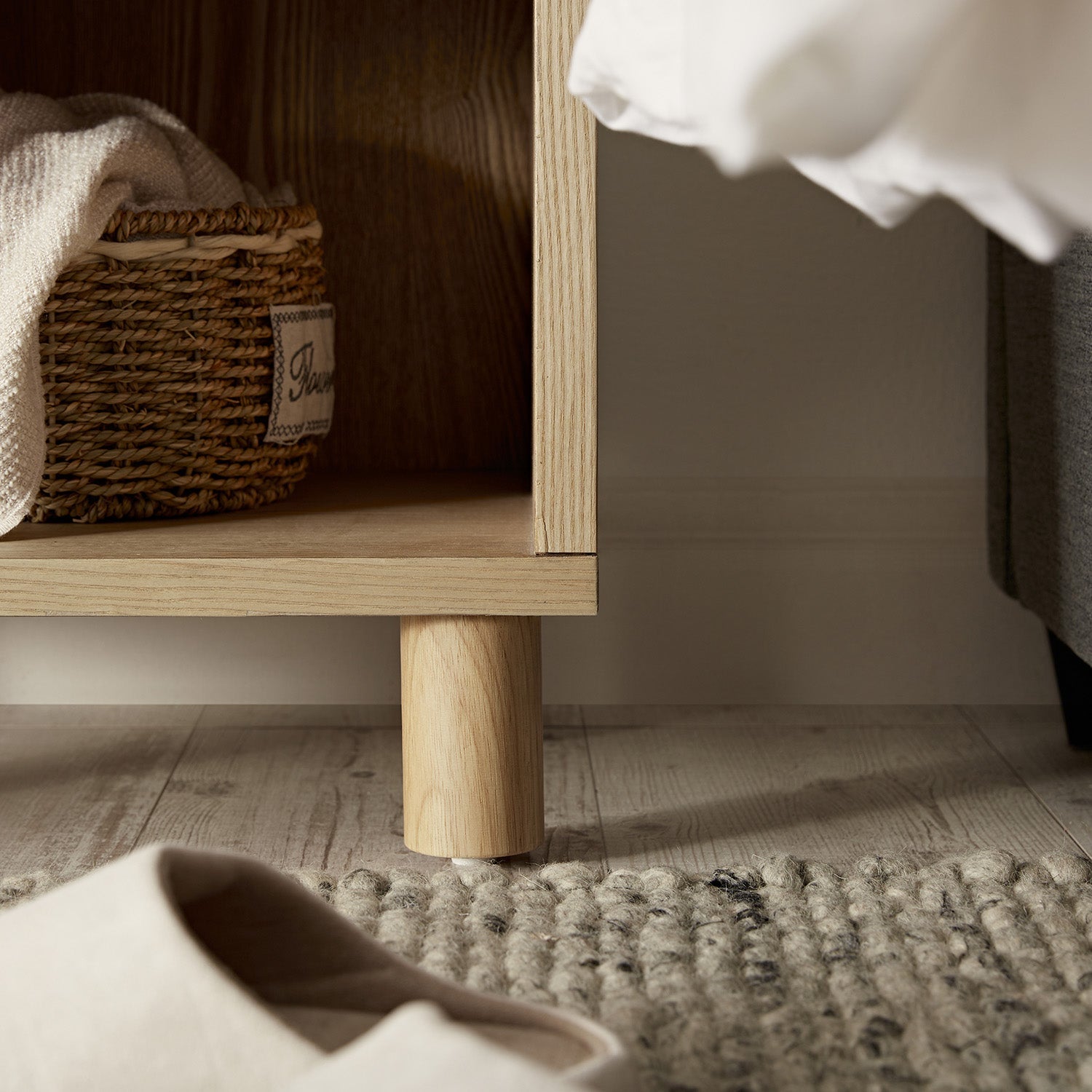 Maude 1 Drawer Bedside Table, Natural Ash