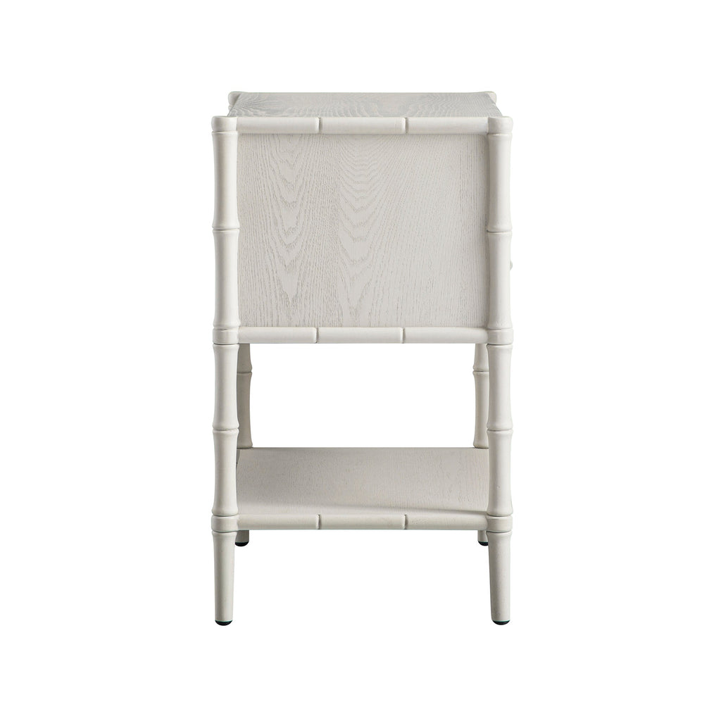 Elstowe Faux Bamboo 2-Drawer Bedside Table, Shaded White