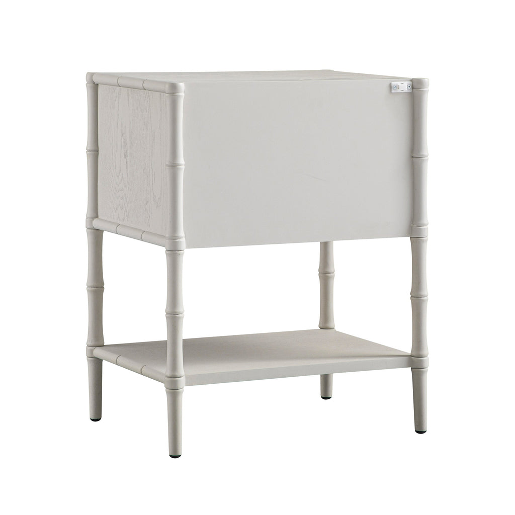 Elstowe Faux Bamboo 2-Drawer Bedside Table, Shaded White