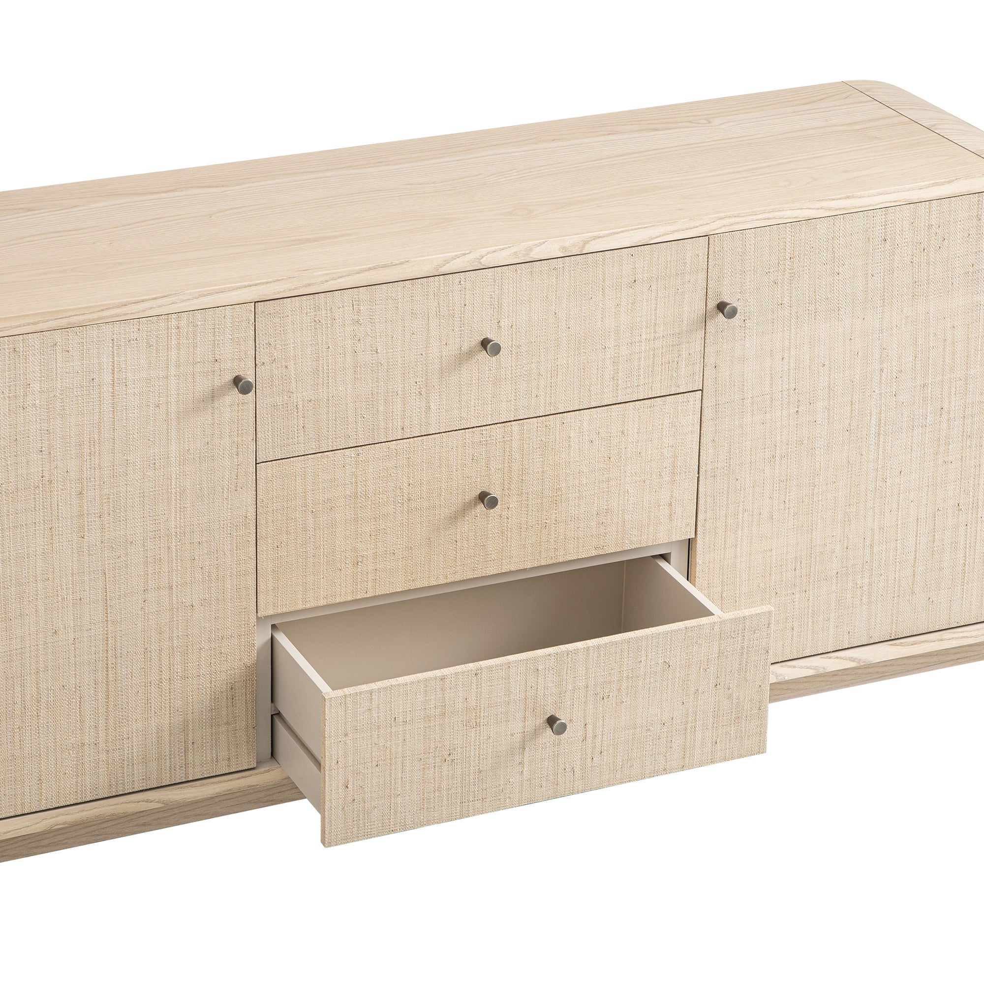 Maude Wide 3-Drawer Sideboard, Natural Ash with Raffia