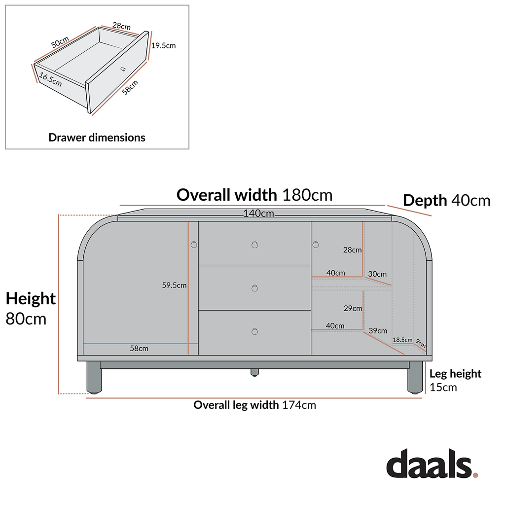Maude Wide 3-Drawer Sideboard, Natural Ash