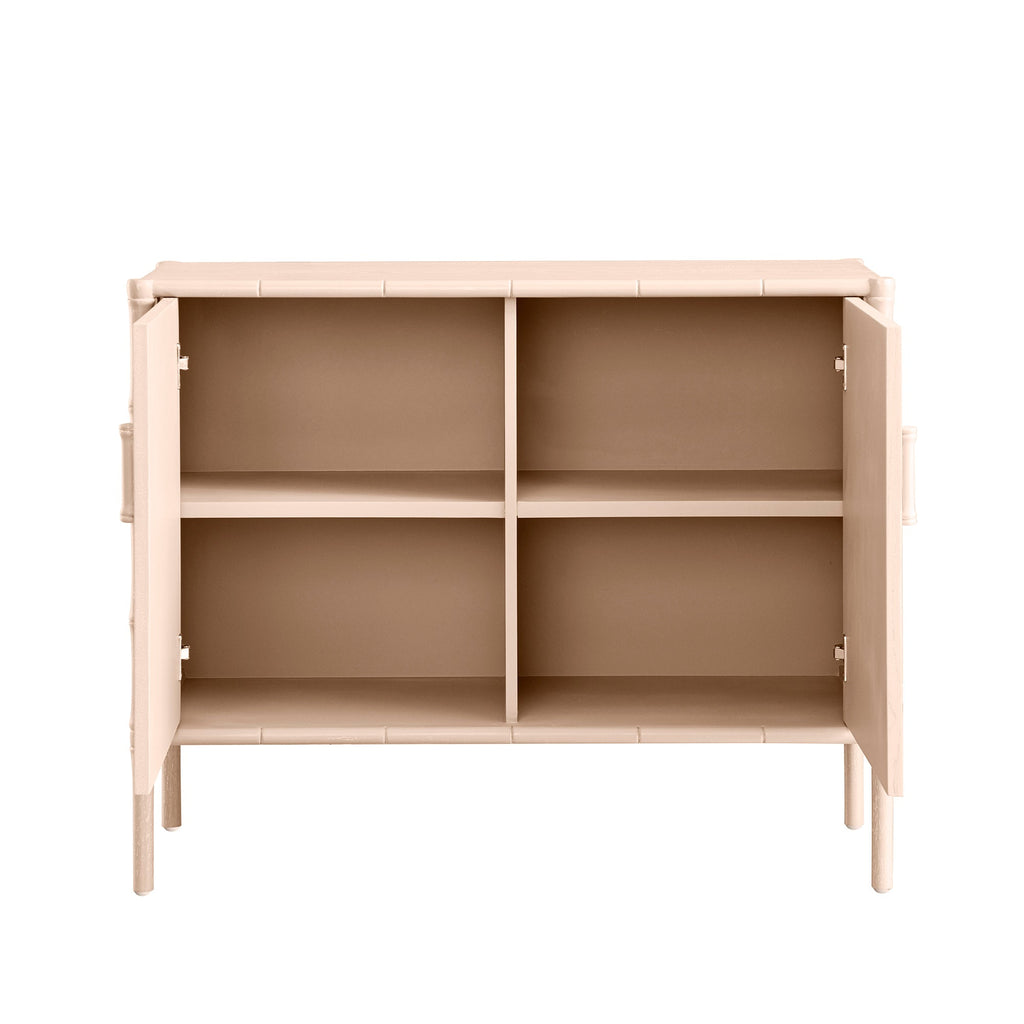 Elstowe Faux Bamboo Small Sideboard, Nude Pink