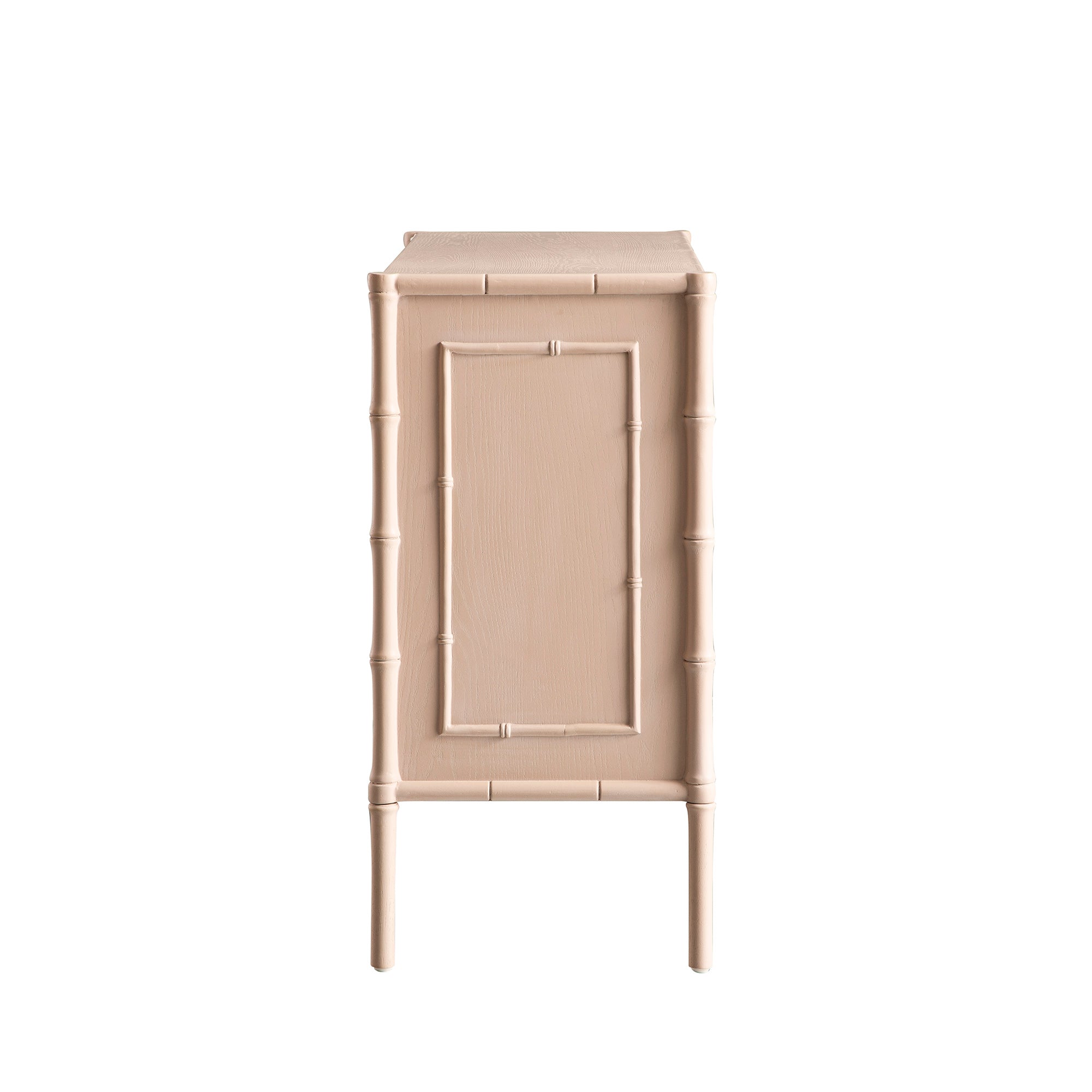 Elstowe Faux Bamboo Small Sideboard, Nude Pink