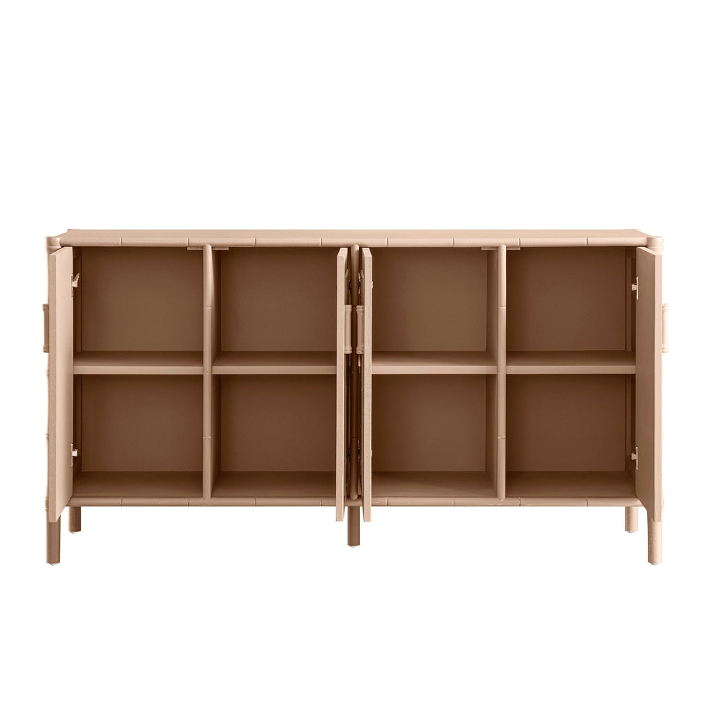 Elstowe Faux Bamboo Large Sideboard, Nude Pink