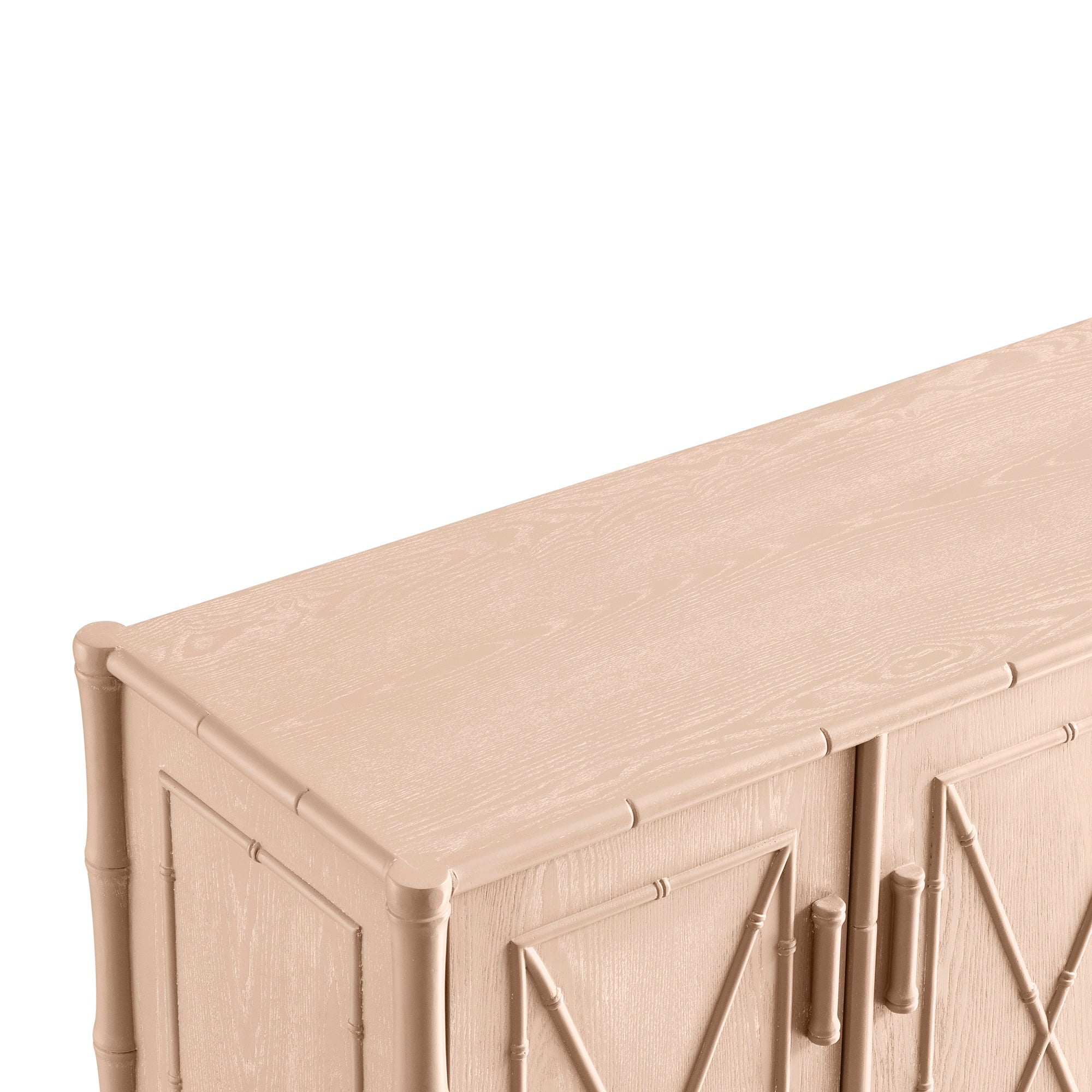 Elstowe Faux Bamboo Large Sideboard, Nude Pink