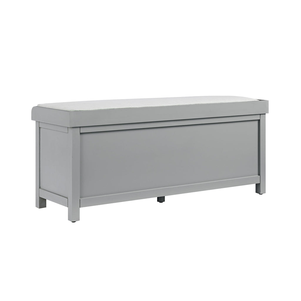 Chantilly Mid Grey Carved Storage Bench