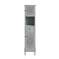 Chantilly Mid Grey Carved Bathroom Tallboy Cabinet