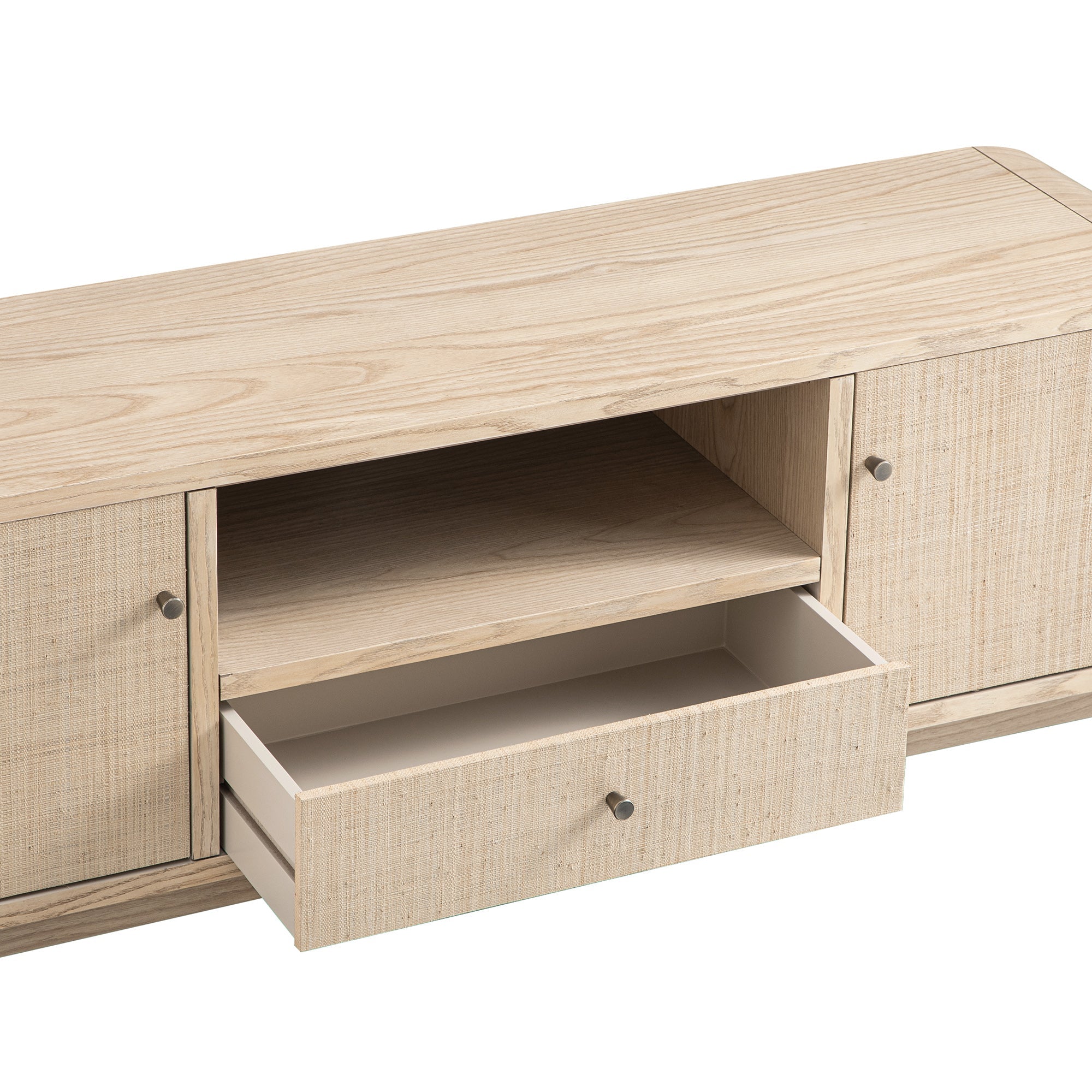 Maude TV Unit, Natural Ash with Raffia