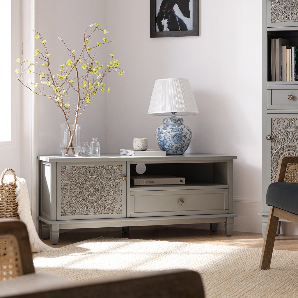 Chantilly Mid Grey Corner TV Unit