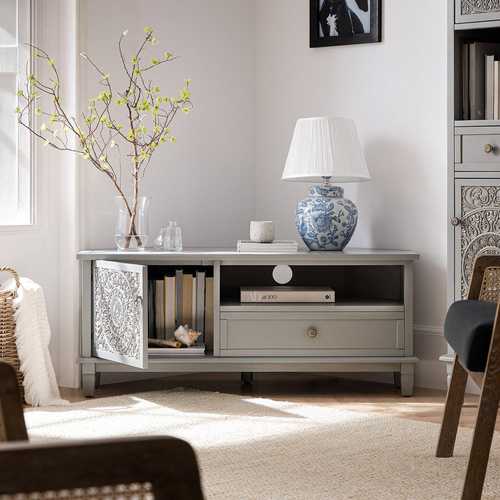 Chantilly Mid Grey Corner TV Unit