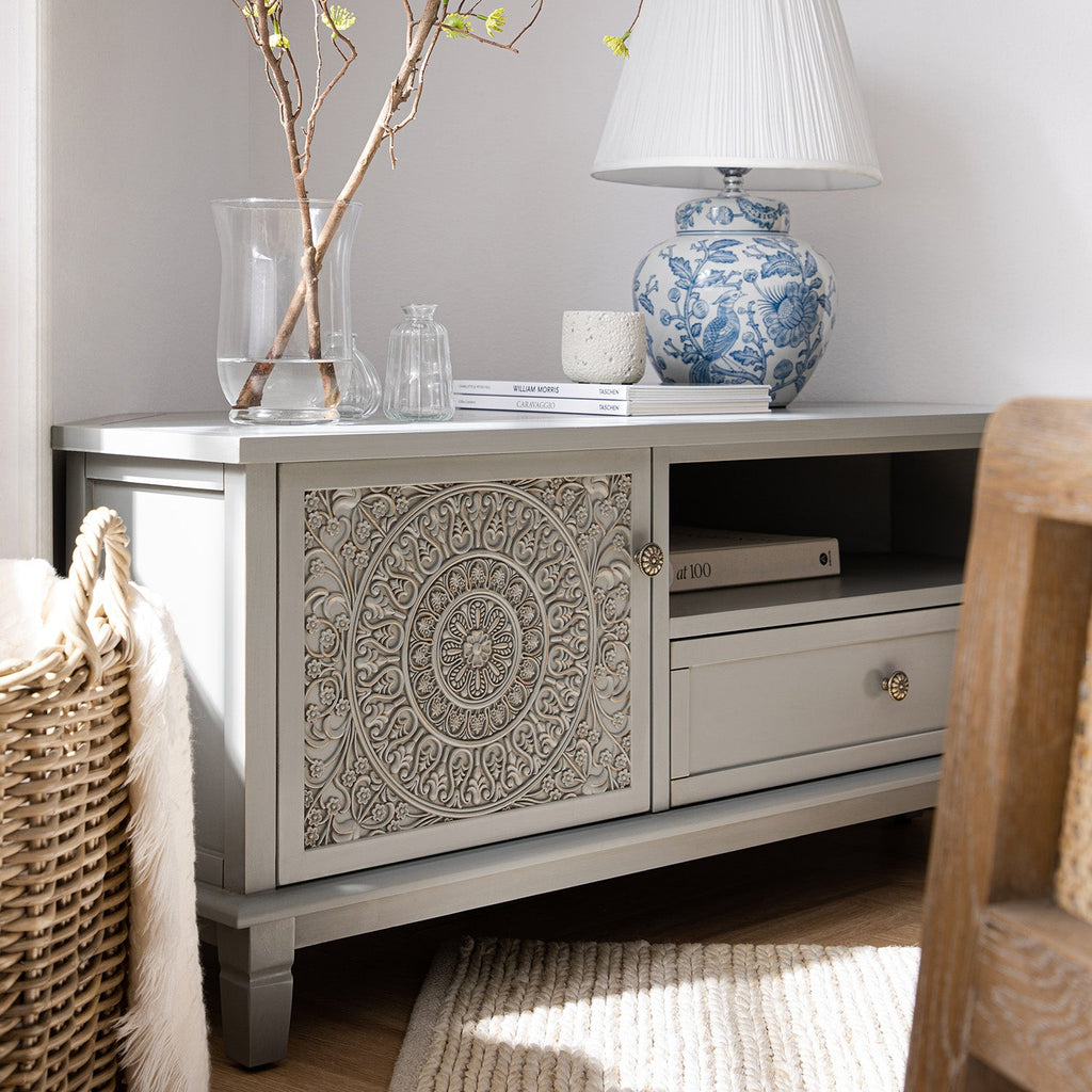 Chantilly Mid Grey Corner TV Unit