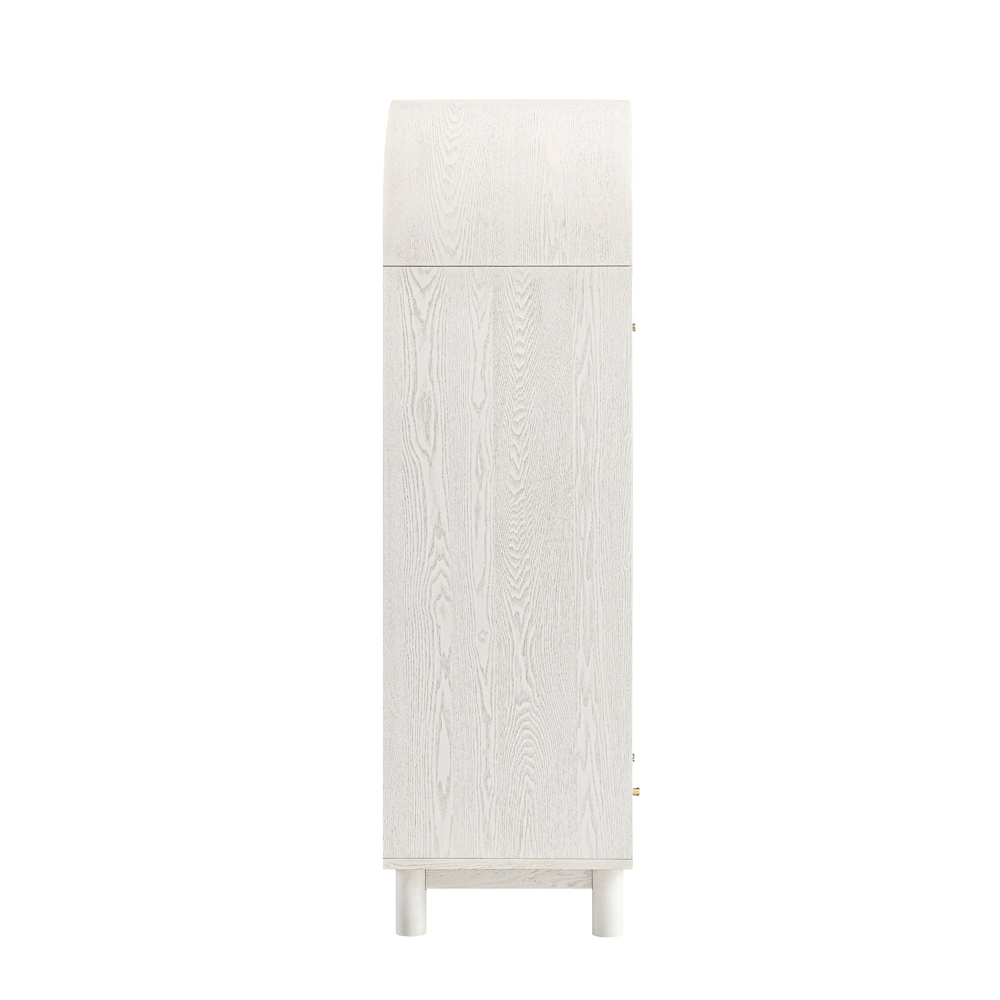 Maude Double Wardrobe, Washed White Ash with Raffia