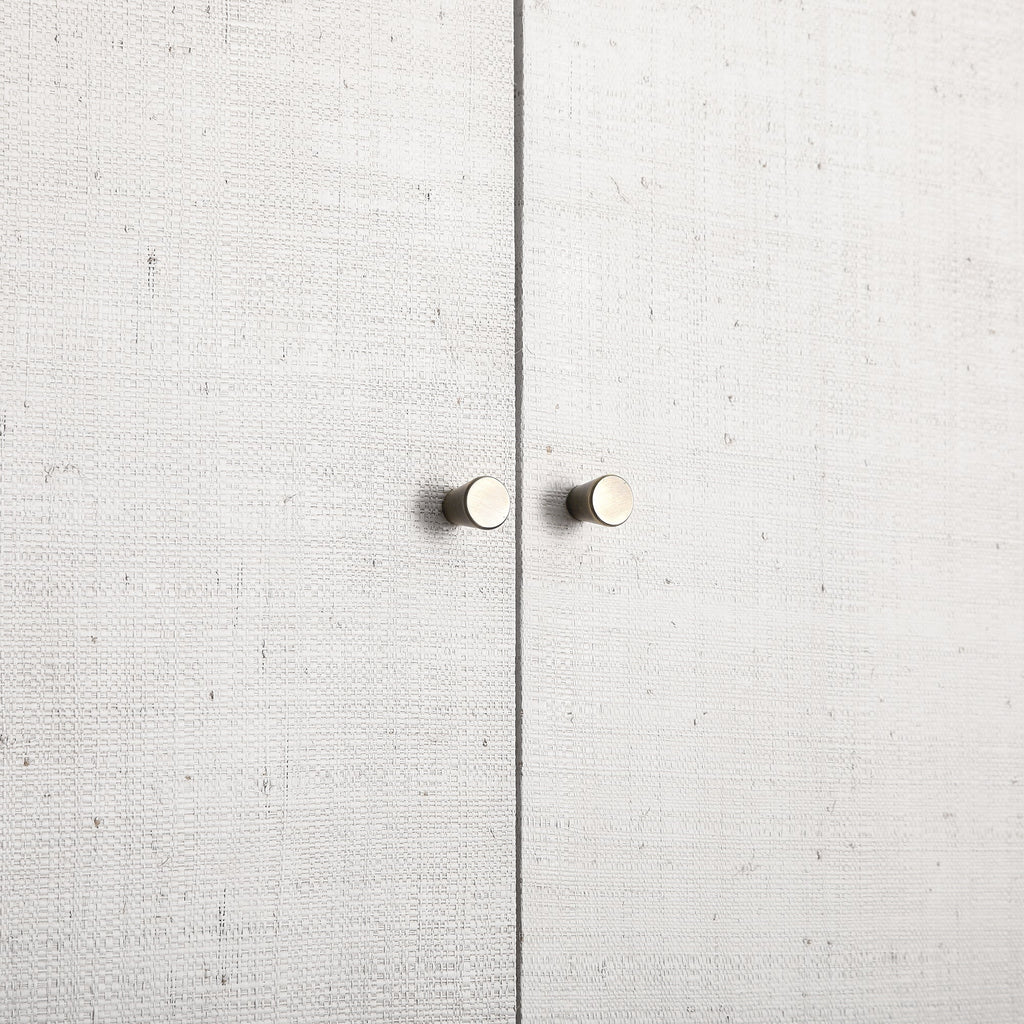 Maude Double Wardrobe, Washed White Ash with Raffia