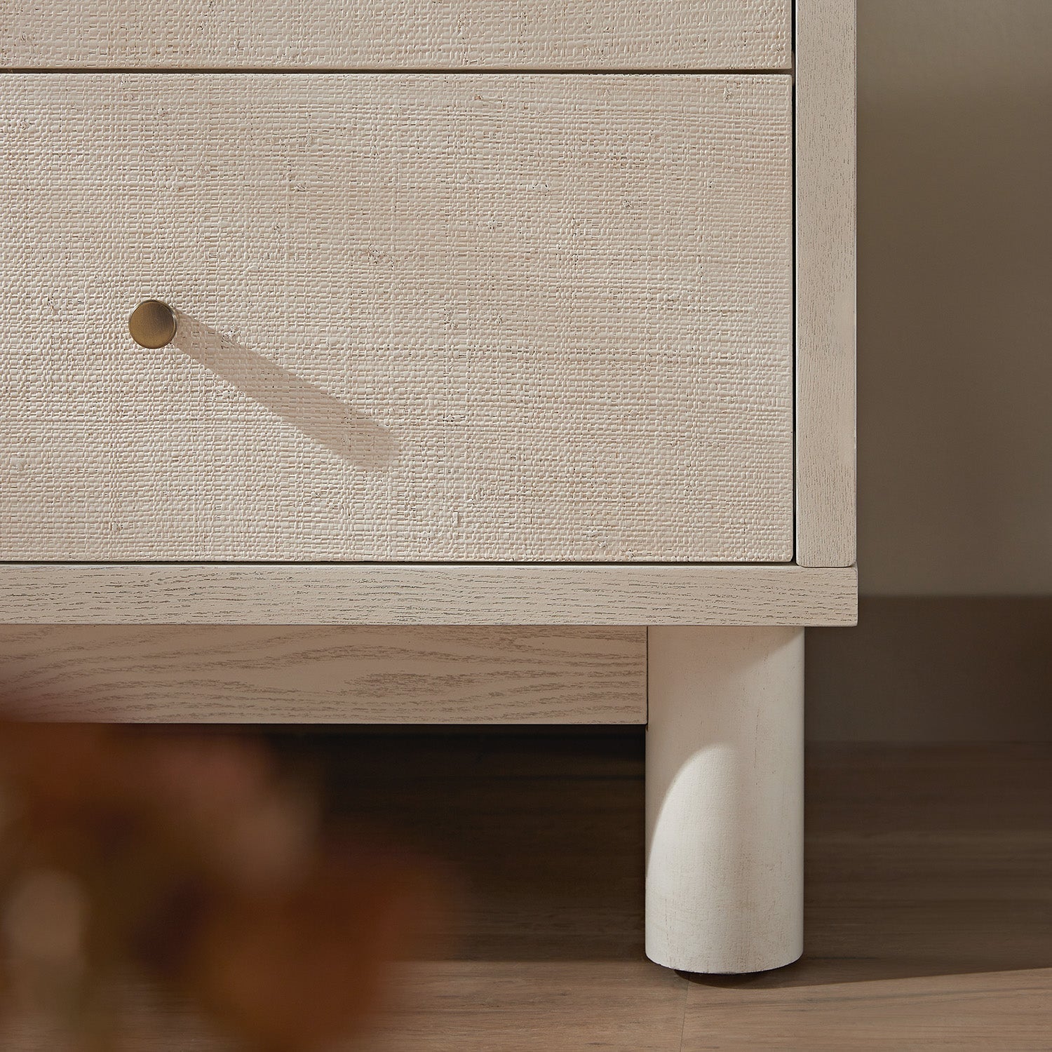 Maude Double Wardrobe, Washed White Ash with Raffia