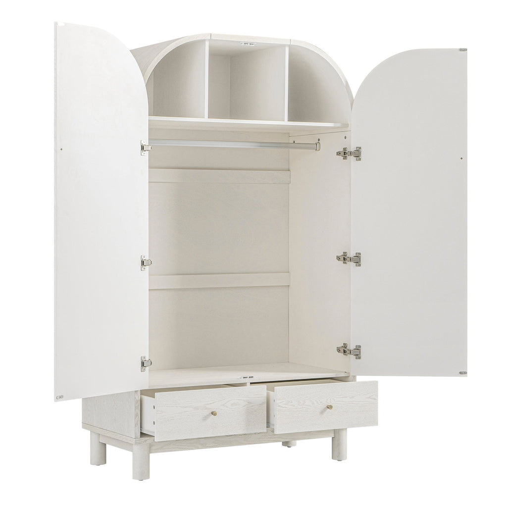 Maude Double Wardrobe, Washed White Ash