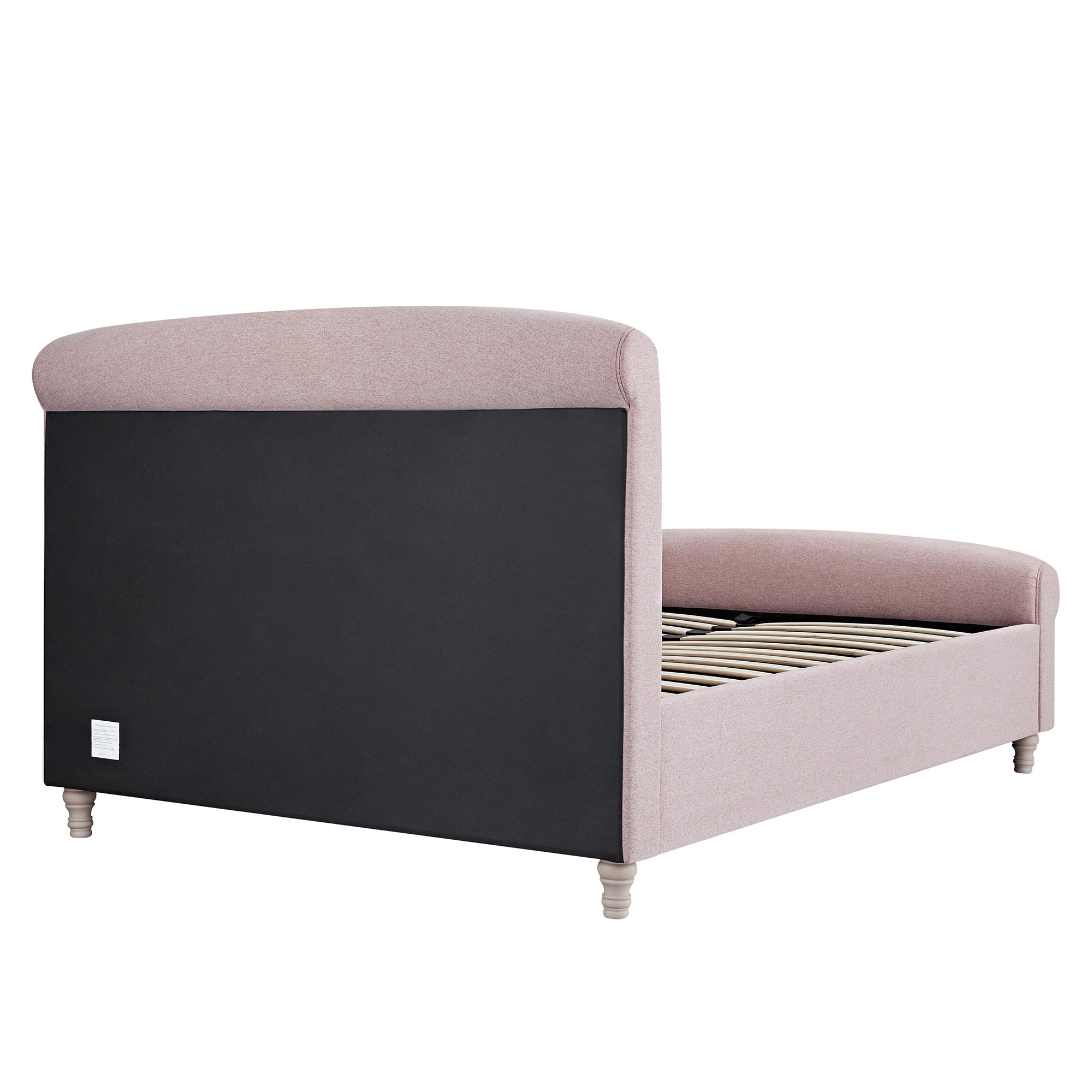 Porchester Ottoman Storage Sleigh Bed, Rosewater Pink Fabric