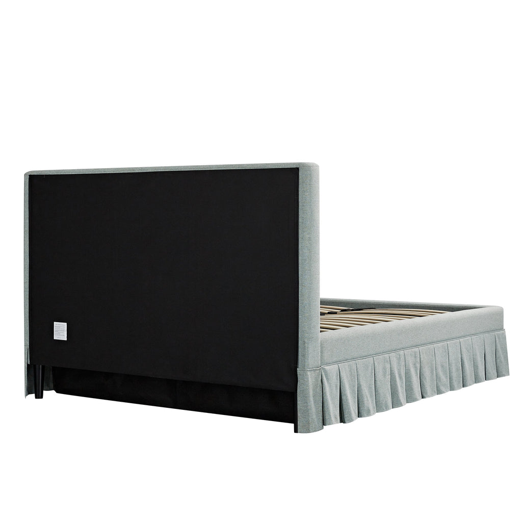 Egerton Box-Pleat Ottoman Storage Bed, Pale Aqua Brushed Fabric