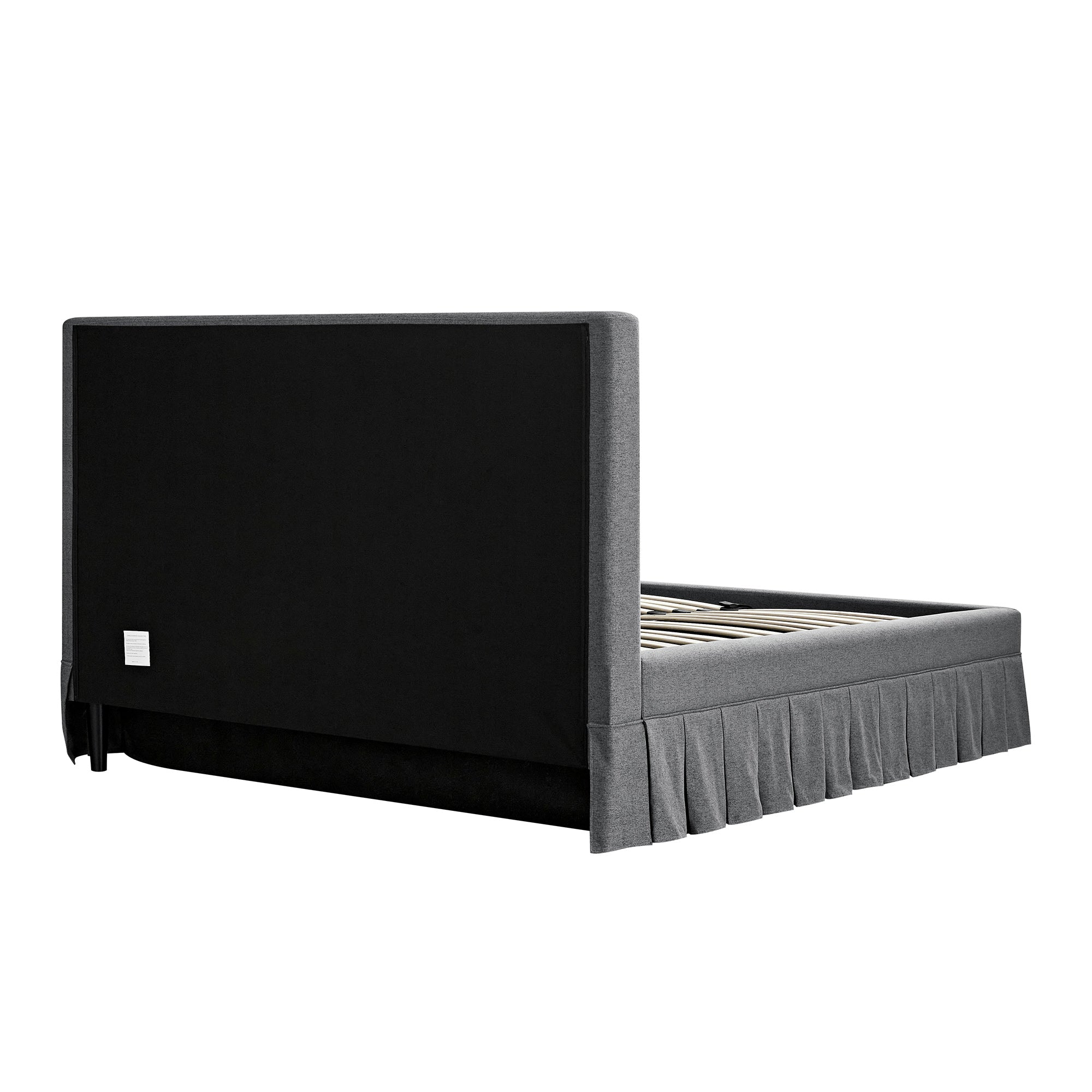 Egerton Box-Pleat Ottoman Storage Bed, Charcoal Brushed Fabric