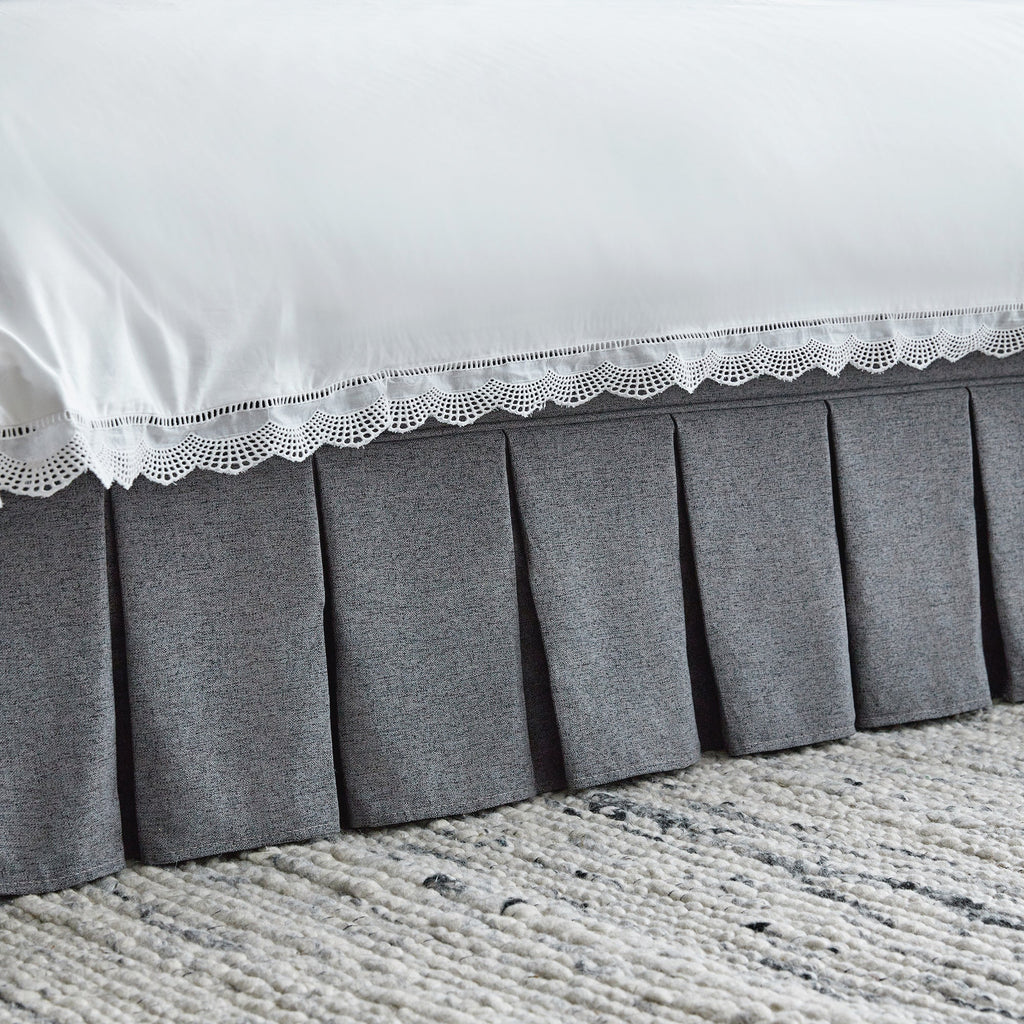 Egerton Box-Pleat Ottoman Storage Bed, Charcoal Brushed Fabric