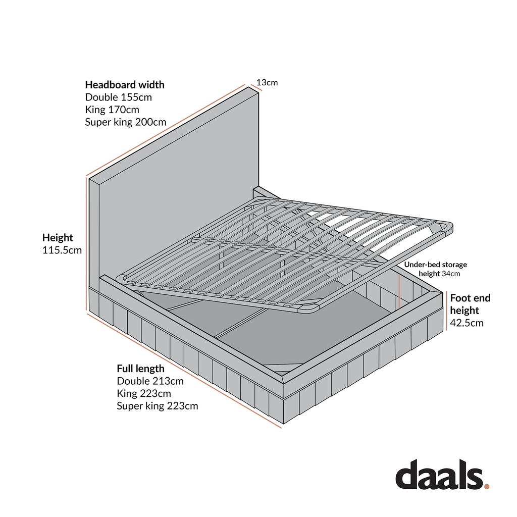 Egerton Box-Pleat Ottoman Storage Bed, Oatmeal Brushed Fabric